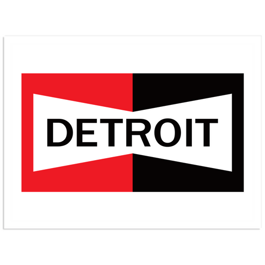 Weather Resistant Vinyl Classic Detroit Stickers